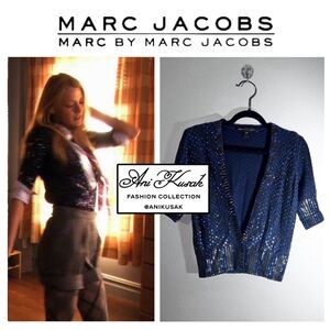 Marc Jacobs Navy Sequin Cardigan